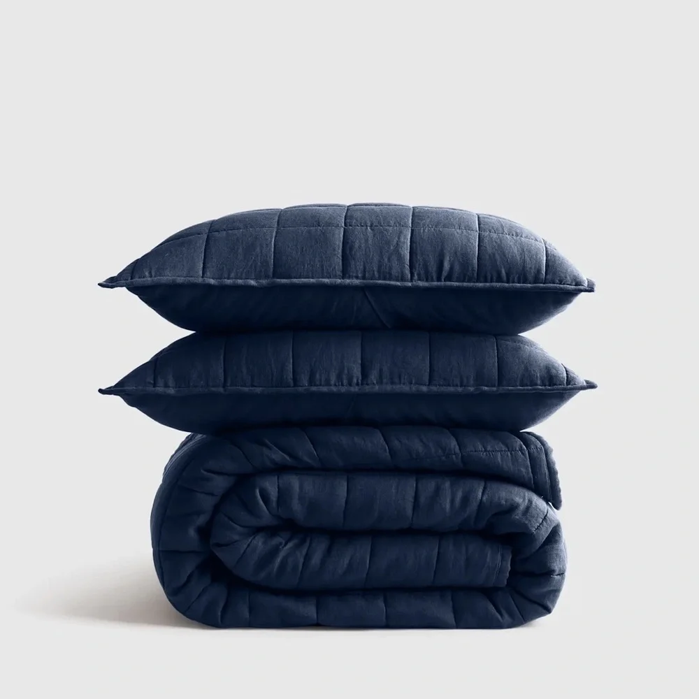 Quince European Linen Box Quilt Set, Twin